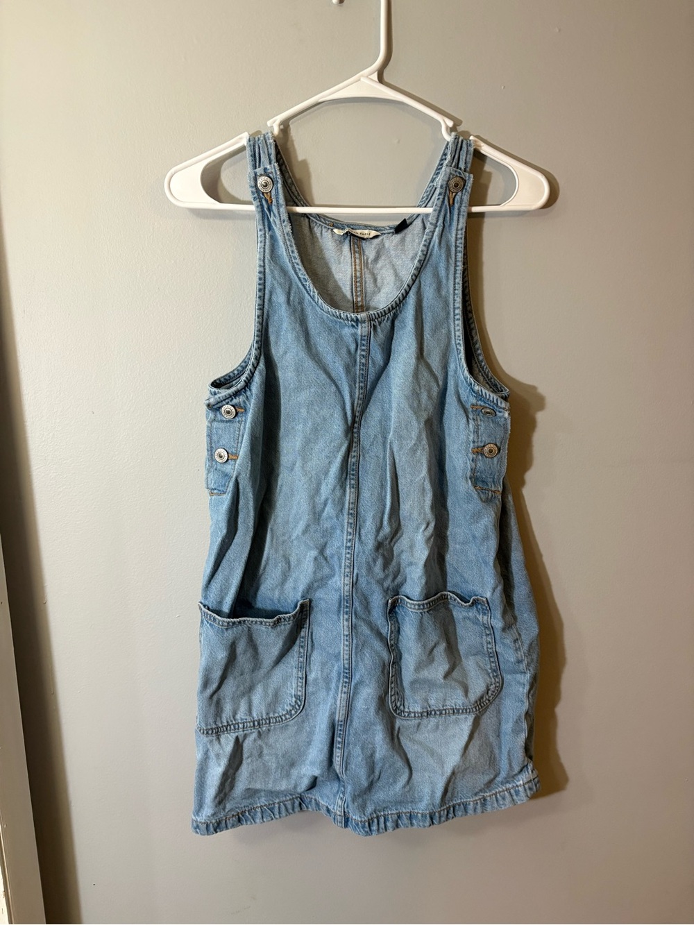 American Eagle Light Blue Overall Denim Pinafore Dress